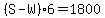 %28S-W%296=1800