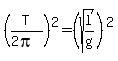 %28T%2F%282pi%29%29%5E2=%28sqrt%28l%2Fg%29%29%5E2