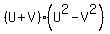 %28U+%2B+V%29%28U%5E2+-+V%5E2%29