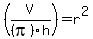 %28V%2F%28pi%29h%29+=+r%5E2