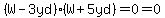 %28W+-+3yd%29+%28W+%2B+5yd%29+=+0+=+0