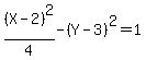 %28X-2%29%5E2%2F4-%28Y-3%29%5E2=1