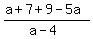 %28a%2B7%2B9-5a%29%2F%28a-4%29