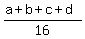 %28a%2Bb%2Bc%2Bd%29%2F16