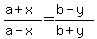 %28a%2Bx%29%2F%28a-x%29+=+%28b-y%29%2F%28b%2By%29