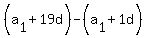 %28a%5B1%5D%2B19d%29-%28a%5B1%5D%2B1d%29