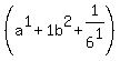 %28a%5E1%2B1b%5E2%2B1%2F6%5E1%29