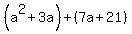%28a%5E2%2B3a%29%2B%287a%2B21%29