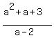 %28a%5E2+%2B+a+%2B+3%29%2F%28a-2%29