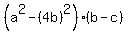 %28a%5E2-%284b%29%5E2%29%28b-c%29