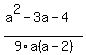 %28a%5E2-3a-4%29%2F9a%28a-2%29