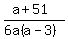 %28a+%2B+51%29%2F%286a%28a-3%29%29