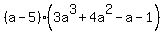 %28a-5%29%283a%5E3%2B4a%5E2-a-1%29