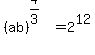 %28ab%29%5E%284%2F3%29+=+2%5E12