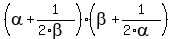 %28alpha+%2B+1%2F%282%2Abeta%29%29%28beta+%2B+1%2F%282%2Aalpha%29%29%29
