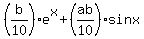%28b%2F10%29e%5Ex+%2B+%28ab%2F10%29sinx+