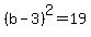 %28b+-+3%29%5E2+=+19
