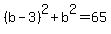 %28b-3%29%5E2%2Bb%5E2=65