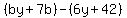 %28by%2B7b%29+-+%286y%2B42%29