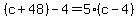 %28c%2B48%29-4=5%28c-4%29