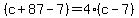 %28c%2B87-7%29=4%28c-7%29
