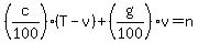 %28c%2F100%29%28T-v%29%2B%28g%2F100%29v=n
