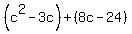%28c%5E2-3c%29%2B%288c-24%29