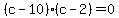 %28c-10%29%28c-2%29+=+0