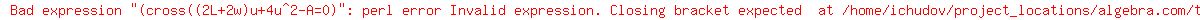 %28cross%28%282L%2B2w%29u%2B4u%5E2-A=0%29