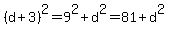 %28d%2B3%29%5E2=9%5E2%2Bd%5E2=81%2Bd%5E2