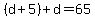 %28d%2B5%29%2Bd=65