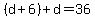 %28d%2B6%29%2Bd=36