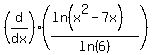 %28d%2Fdx%29%28%28ln%28x%5E2-7x%29%29%2Fln%286%29%29
