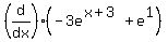 %28d%2Fdx%29%28-3e%5E%28x%2B3%29+%2B+e%5E1%29