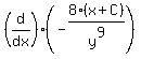 %28d%2Fdx%29%28-8%28x%2BC%29%2Fy%5E9%29