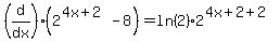 %28d%2Fdx%29%282%5E%284x%2B2%29+-+8%29=ln%282%29%2A2%5E%284x%2B2%2B2%29