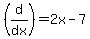 %28d%2Fdx%29=2x-7