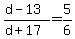 %28d-13%29%2F%28d%2B17%29=5%2F6