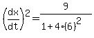 %28dx%2Fdt%29%5E2=9%2F%281%2B4%286%29%5E2%29