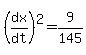 %28dx%2Fdt%29%5E2=9%2F145