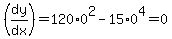 %28dy%2Fdx%29=120%2A0%5E2-15%2A0%5E4=0