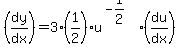 %28dy%2Fdx%29=3%2A%281%2F2%29u%5E%28-1%2F2%29%2A%28du%2Fdx%29