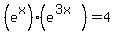 %28e%5Ex%29%28e%5E%283x%29%29+=+4