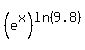 %28e%5Ex%29%5Eln%289.8%29