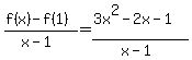 %28f%28x%29-f%281%29%29%2F%28x-1%29=%283x%5E2-2x-1%29%2F%28x-1%29