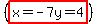 %28highlight%28x=-7y=4%29%29
