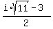 %28i%2Asqrt%2811%29-+3%29%2F2