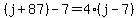 %28j%2B87%29-7=4%28j-7%29