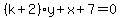 %28k%2B2%29y%2Bx%2B7=0