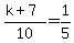 %28k%2B7%29%2F10=1%2F5